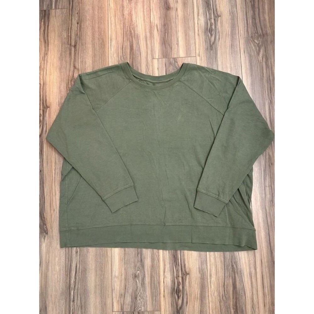 Athleta 3X Khaki Green Sweatshirt Pullover Shirt
